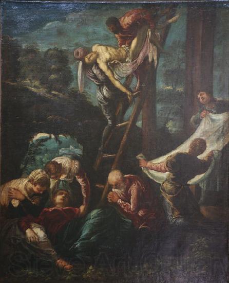 Jacopo Tintoretto The descent from the Cross Spain oil painting art